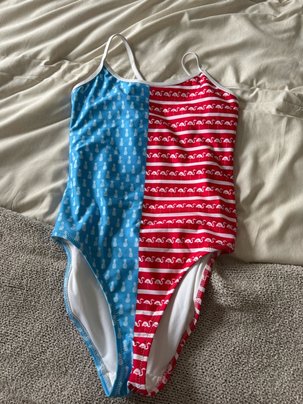 Chubbies Blue and Red Printed One-Piece Swimsuit
